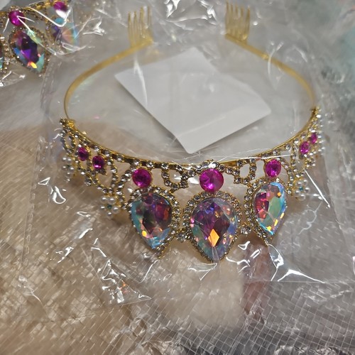 Pink sapphire gold tiara - pink, crown