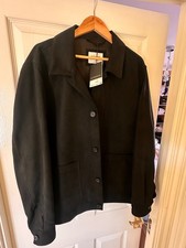 mens black pea coat xxl, new