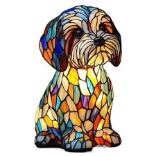 Stained Glass Dog Lamps, USB