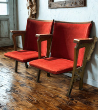 Partially renovated vintage cinema seats from 1936
