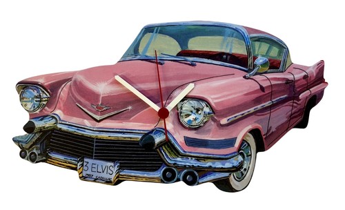 Elvis presley car clock - car, pink