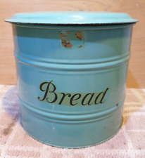 Vintage Pelican RETRO Enamelled Round Farm House Bread Flour Bin Flip Lid Green
