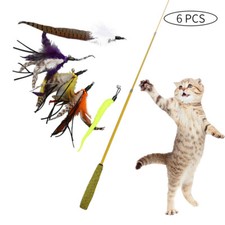 6 Pcs Kitten Toy Cat Feather