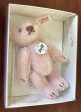 Steiff Miniature Club Membership Bear 2013 Rose pink Coloured 10cm. Mohair