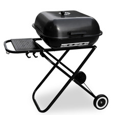 Foldable bbq grill - cart, with