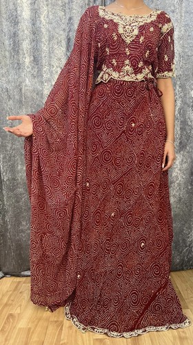 Red bandhani lehenga choli - bandhani,