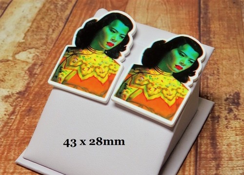 Acrylic stud earrings chinese - stud, earrings-