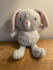 Tesco Grey Bunny Rabbit Soft Toy Pink Nose & Inside Ears 11” Happy Easter Plush 