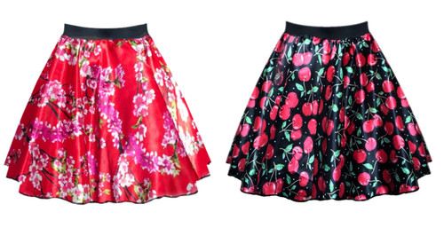 Ladies satin rockabilly - rockabilly, skirt