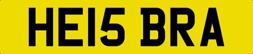 Brah number plate he15 - brah,