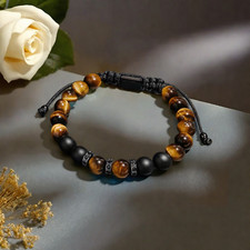 Tiger's Eye Black Onyx Beaded