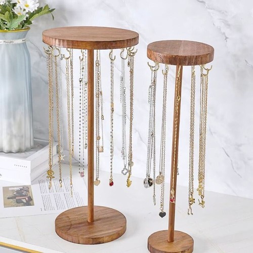Wooden earring display stand - wooden,