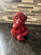 VIntage Red Ceramic Monkey 6
