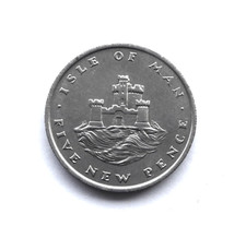 RARE 1972 ISLE OF MAN "TOWER OF REFUGE" 5p COIN FREE P&P MANX IoM FIVE NEW PENCE