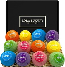 Bath Bombs - Gift Set - Shea & Coco Butter -12 Bubble with Esential Oil... 