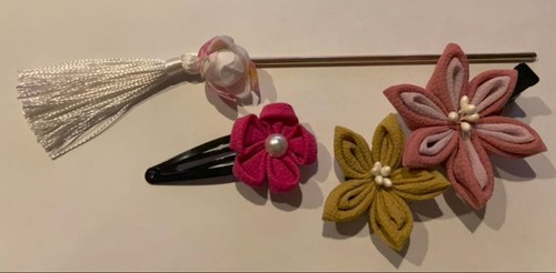 Japanese style floral hair - japanese-style,