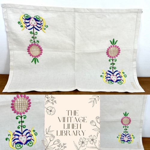 Vintage 50s linen atomic - linen,