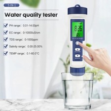 Digital PH Meter,Water Quality Tester PH/TDS/EC/Salinity/Temp Meter w/Back light
