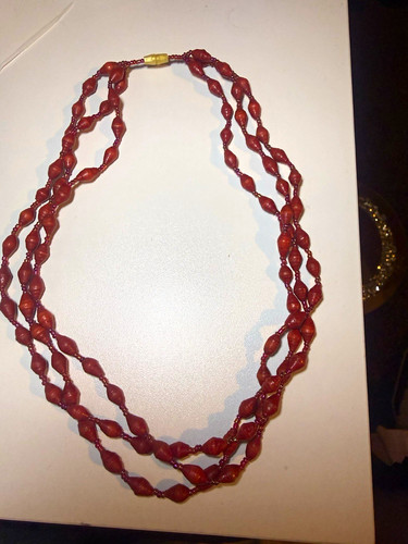 Vintage red strand - vintage, necklace