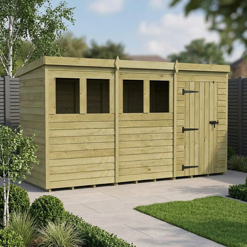 Pent shed single door - x,
