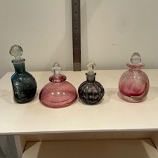 coloured glass perfume bottles with original stoppers