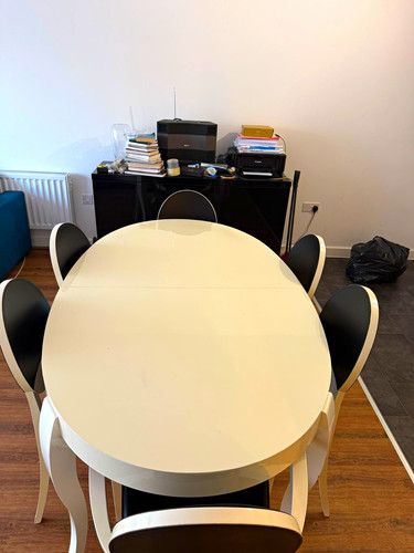 Extending oval wood dining - wood,