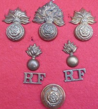 Cap Badge & Collar Badges, Shoulder Titles, Button - Royal Fusiliers