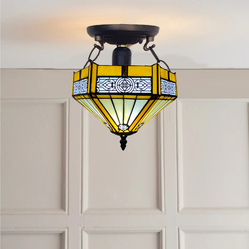 Yellow hexagon tiffany - hexagon, antique