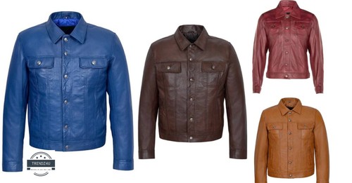 Men trucker genuine - genuine, leather