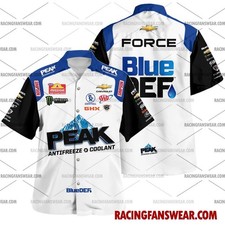 John Force NHRA Racing 2024 Uniform Apparel Clothes Hawaiian Polo Shirts