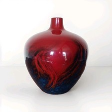 Vintage Royal Doulton Flambe Veined 1616 Vase - Scarce Large Example 9 x 7 Inch