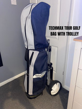 TECHMAX TOUR GOLF BAG + TROLLEY - EXCELLENT CONDITION - A BARGAIN FOR ANY GOLFER