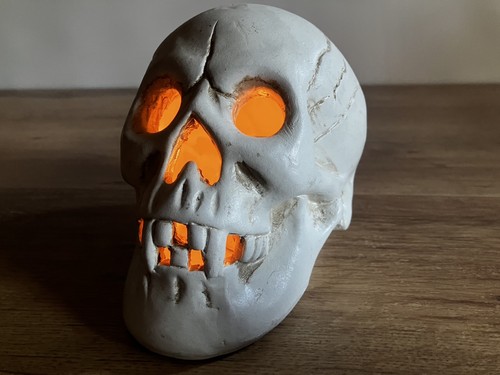 Vintage ceramic skull - ceramic, candle