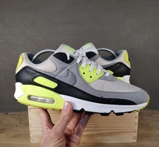 Rare Nike Air Max 90 OG Volt / Particle Grey Trainers Size UK 8 - CD0881-103