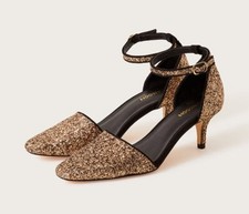 New!! Monsoon Glitter Kitten Heel Shoes Gold / Copper - Size 5/38 (BNWT) rrp £65