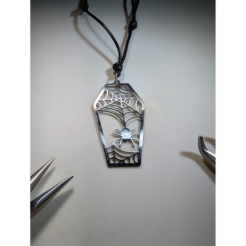 Silver coffin spider web - silver,