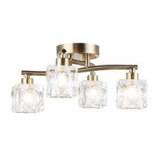 Modern Antique Brass 4-Bulb