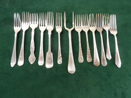 Vintage epns cake forks and - cake,