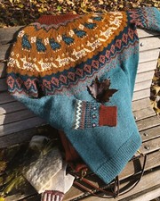 Knitting Pattern copy Ladies Fairisle owl yoke sweater 31 - 56"  chest 1033J