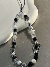 Star Phone Charm Silver Black