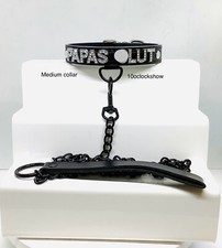 Bdsm collar lead set black