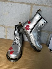 Dr. Martens Silver Glitter Red