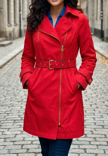 Michael kors red belted trench - kors,