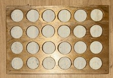Wooden Coin Display Tray, space for 24 Coins, each slot os 25mm diameter