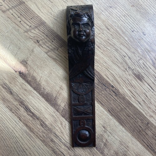Antique oak cherub angel - antique,