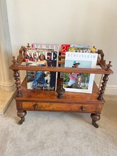 Antique Burr Walnut Canterbury Magazine Rack