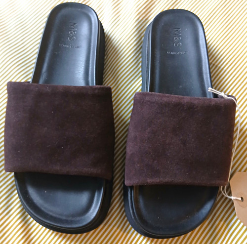 Women leather slider - leather,