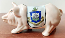 Crested China Pig - Ryde IoW Coat of Arms - Late 19th-Early 20th Century