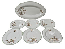 Elijah Cotton Nelson Ware Pussy Willow Plates Vintage x 7