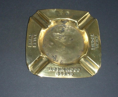 Old brass ashtray - brass, advertising